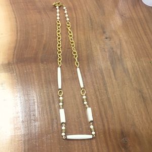Bone vintage 50,60s necklace in gold plated.14”.